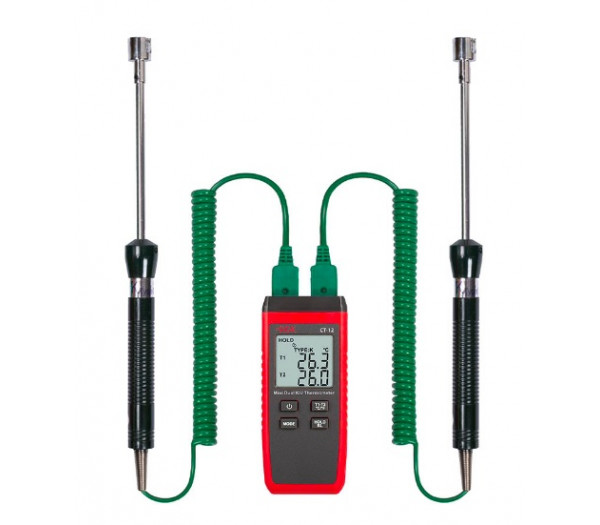 Термометр RGK CT-12 с 2-мя поверхностными зондами TR-10S с поверкой