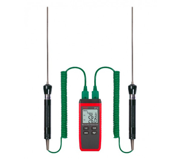 Термометр RGK CT-12 с 2-мя погружными зондами температуры TR-10W с поверкой